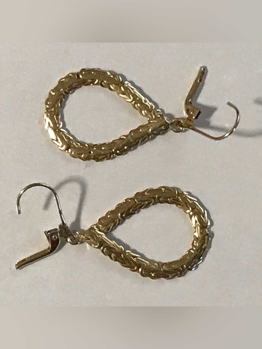 Gold Clad Byzantine Lever Back Earrings